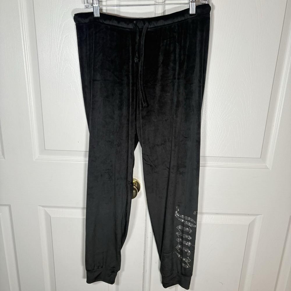 Juicy Couture‎ Ribbed Black Trackpants Sweatpants Women's Size M Joggers